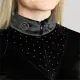 Montar MoValerie Velours blouse met lange mouwen en kristallen